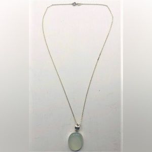Genuine moonstone necklace w sterling silver chain
